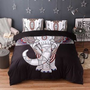 Conjuntos de cama Animal Elefante Impressão 3D Conjunto de cama personalizado Microfibra Têxteis domésticos Twin Queen King Size Conjuntos de capa de edredom estilo étnico Z0612