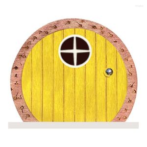 Garden Decorations Fairy Door For Tree Trunk Ornaments Decoration Landscape Miniature Gnome House Figurer utomhusdekor