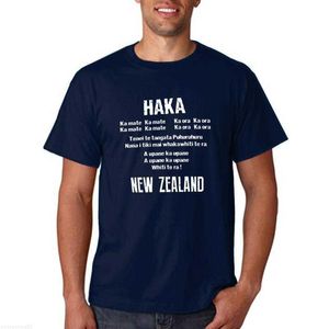 Мужские футболки хака текстовые слова Mens Womens New Zealand All Rugby Top Top Black Funny World 100% хлопчатобу