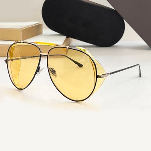 Black Yellow Oversized Pilot Sunglasses Large Women Men Designer Sunglasses Sunnies gafas de sol Sonnenbrille Shades UV400 Eyewear with Box