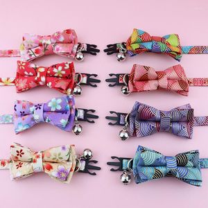 Hundhalsar 1 PC blommor Pet Neck Accessories Cotton Bow Tie 8 Färg Justerbart halsband för katter Groomande föremål Valpkrage