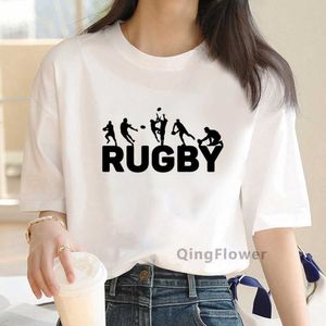 レディースTシャツラグビーTシャツ女性日本語Tシャツ女性漫画デザイナーグラフィック服