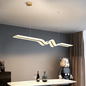 Ljuskrona Modern stil LED -ljuskrona för matsal Kök bar vardagsrummet tak hänge lampa guld design upphängning ljus