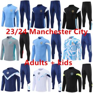 Haaland Soccer Jersey 22/23 Трекно-костюм De Bruyne Mans Cities Grealish Sterling Ferran Mahrez Manchesters Foden 22-2023 Учебный костюм Униформа для мужчин Детские комплекты