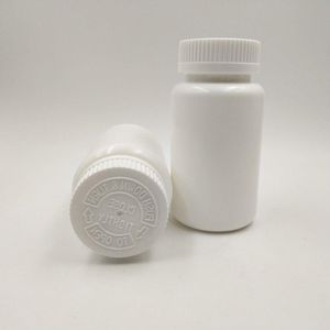 100pcs 150 ml 150 cm3 biała plastikowa pigułki HDPE butelka butelka pojemnik na witaminę witaminowe z pokrywkami uszczelnień CRC CAPS dla medycznych xsikg