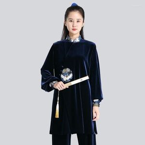 Roupas étnicas 2023 Tai Chi Uniforme Feminino Inverno Taichi Uniformes Kungfu Artes Marciais Wing Chun Terno Trajes Tradicionais Chineses 31750