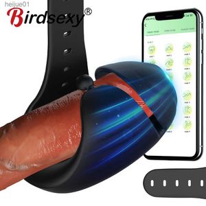 Bluetooth Leistungsstarker Vibrator für Männer Eichelmassagegerät Sexmaschine Penisverzögerungstrainer Automatischer männlicher Masturbator Sexspielzeug für Erwachsene L230518