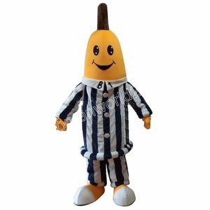 Pijama Maskot Kostümünde Cadılar Bayramı Sıcak Deksül Muzlu Muzlu Bananas Çizgi Film Anime Tema Karakter Yetişkin Boyutu Noel Doğum Günü Partisi Açık Mekan Kıyafet