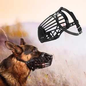 Mjuk plast och läder stark hund munkorgdesign Anti-bitande justeringsband Mask hundnos för liten medium stor hund