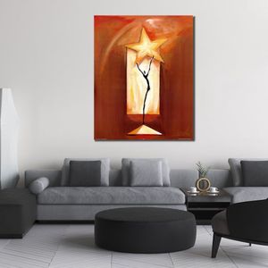 Pittura astratta colorata su tela Star Dance Art Unica opera d'arte artigianale Home Decor