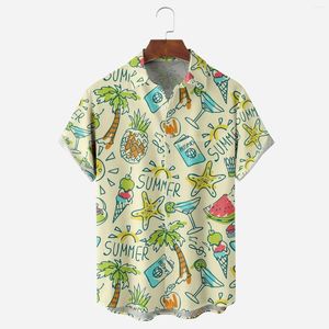 Męskie koszule T Summer Apparel Flower Short Sleved Shirt Męski styl plażowy zrelaksowany, swobodny, ciepły dom