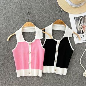 Damen-Tanks, sexy Neckholder, elastisches Strickoberteil, schulterfrei, Camis, Basic-Revers, schlank, Crop, Y2k, koreanische Mode, Sommer-Frauen-Korsett, Bustier