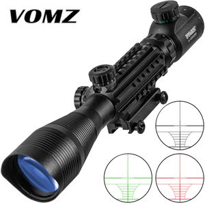 VOMZ 4-12x50 Hunting Red Green Dot Scope Iluminado Retículo Óptica Ajustável Luneta Slideway Mira 20mm