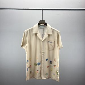 2 män designer skjortor sommar shoort hylsa casual skjortor mode lösa polos strandstil andningsbara tshirts tees kläder q100