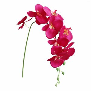 Fiori decorativi Farfalla artificiale Fiore di orchidea Doppio ramo Seta per la decorazione domestica di nozze Multi colore Faux