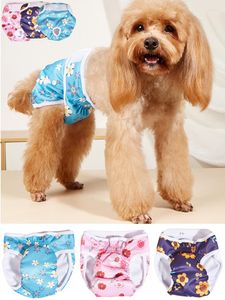 Roupa para cachorro calcinha feminina lavável com estampa de desenho animado calça fisiológica calça sanitária para gato roupa íntima