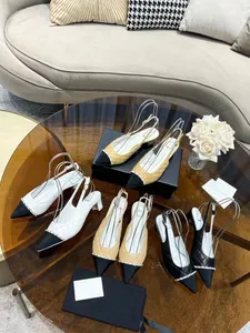 Fashion Slingbacks Mouse heel Sexy Lady Pumps Cow Suede Leather Womens Wedding Dress Shoes Suede effect calfskin, grosgrain and metal Black and light gray