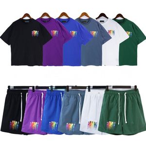 Herren T-Shirts m a Drip Collage Tee Badehose Herren und Damen Sommersportmode Los Angeles Street Brand Designer Ma Drip Pattern Kurzarm Top Shorts Set Me Bfwl