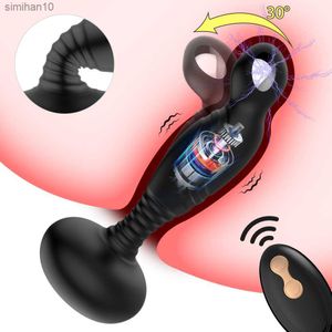 10 Frekvens Wiggle Anal Plug Remote Control Finger Vibrator Electric Shock Prostate Massager Manlig Masturbator Sexleksaker för män L230518