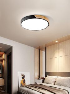 Luminárias de teto de madeira japonesa quarto mestre luz simples criativo quente romântico pequeno nórdico LED luminária de sala de estar