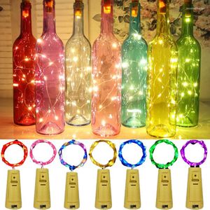 Strängar LED Light Bar Chile Decor Wine Bottle Cork String Lights Fairy Copper Wire Garland på Battery Wedding Bedroom Decoration