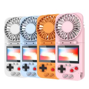 Fan Game Console Handheld Retro Games Player Bulit-500-in 2.4-tums färgskärm Mini Protoble Folding Fans 5W 800mAh USB Charging Multifunktion 2-i-1 Game Box