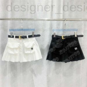 Plus size Dresses Designer Women Pleated Dress Mini Skirt With Belt Workwear Pocket Letter Embroidery High Waist Short Ladies Party Sexy Skirts MGF1