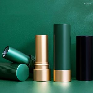Storage Bottles Green/Black 12.1mm Empty Portable Aluminum Green Lipstick Tube DIY Round Lip Container Shell Packaging Homemade