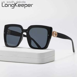 Long Keeper 2023 Vintage Trending Y2K Solglasögon överdimensionerade män Kvinnor Vintage Square Fashion Sun Glasses Manliga kvinnliga nyanser UV400 L230523