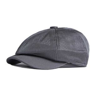 Berretti Acrilico Primavera Estate Solid Mesh Beret News Cappello a cilindro piatto per uomo e donna 03 G220612