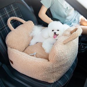 Canetas portátil gato cão cama de viagem segurança do carro pet assento transporte cão portador protetor removível filhote de cachorro gatinho sofá almofada de pelúcia camas