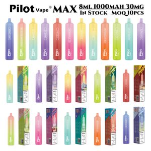 Electronic Cigarette PILOT MAX 2500 puff 8ml Prefilled Disposable Vape 1000mAh Battery 30mg 3% Factory Vape China bulk in USA vs 2800 vapes