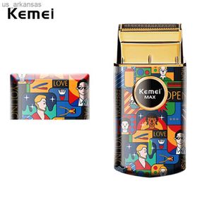 Kemei Uno Cordless Shaver - StyleCraft Graffiti Professional Lithium-Ion Single Foil Razor, Super Close Cut Without Irritation