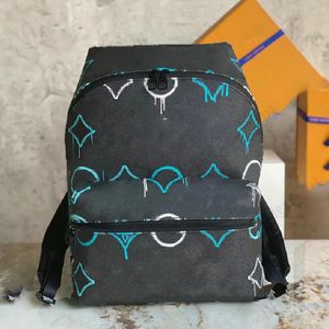 Men Backpack College Bag Graffiti Designers de lona revestida verde Bolsa de luxo Bolsa de laptop de luxo Bolsa Mensageiro Bag Crossbodybody