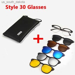 6 In 1 Men Polarized Optical Magnetic Sunglasses Clip Magnet Clip on Sunglasses Polaroid Clip on Sun Glasses WIth Box L230523