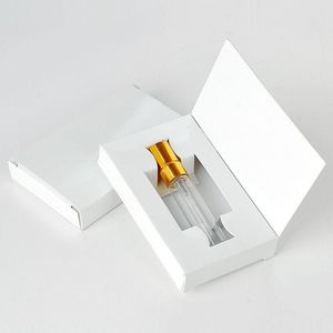 parfymflaska 100 bitar/parti 3 ml anpassningsbara papperslådor och glasparfymflaska med atomizerprovy parfum TGPNB