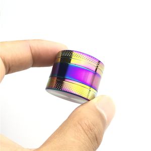 30 mm Mini-Kräutermühle, 3 Teile, Aluminiumlegierung, CNC-Zähne, Tabak-Trockenkräutermühlen zum Rauchen, Weltraumgehäuse, Metall, schillernde Farben, Regenbogenmühle