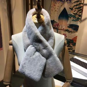 2022 Luksusowy zupełnie nowa moda miękkie kobiety Faux Rabbit Futro kołnierz c szalik pluszowy cieplejszy szal Zimowy szal Kobiety tłumik2931281243d