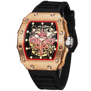 6 11 copia orologio meccanico automatico Richard luce notturna impermeabile botte di vino relogio per uomo reloj hombre montre homme242U