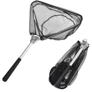 Fishing Accessories Portable Aluminum Alloy Triangle Retractable Folding Fishing Net Fly Hand Dip Casting Net Fishing Tackle Fishing Tank Tools 230612