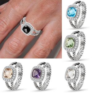 Alyans marka yüzüğü bükülmüş kablo yüzüğü Siyah Acate Tasarımcı FSHION Vintage Ring Kadın Mücevher Hediye Yüzük 230612
