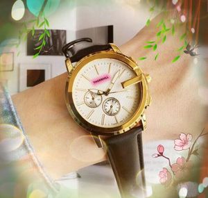 Big Two Eyes Dial quartz battery Watch Women Men Leather Band Timing clock auto date popular European and American classical vintage gold watches Gifts