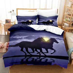 Bedding sets 3D Print Horse Comforter Bedding Set King Queen Home Textile Duvet Cover case Twin Dekbedovertrek Bed Cover Double Single Z0612