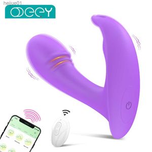 Wearable Panty Vibrator App Remote Control g Spot Clit Massager Panties Vaginal Stimulation Rabbit vibrerande sexleksaker för kvinnor L230518