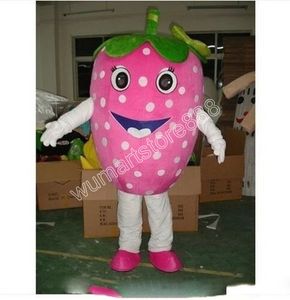 High quality Fruit Strawberry Mascot Costume Carnival Unisex Adults Outfit Adults Size Xmas Birthday Party Outdoor Dress Up Costume Props