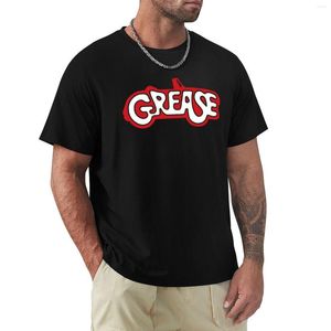 Polos masculinos Grease (1978) versão preta camisetas camisetas curtas para meninos com estampa animal camisetas masculinas casuais elegantes
