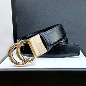 4 Color Designers Genuine Leather Belts Width 33mm Classic Fashion Copy Waistbands Men Classic plain embossing Smooth Buckle Belt With Brand box Gift handbag