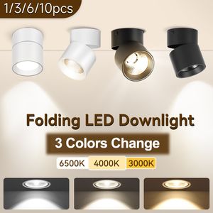 Faretto da incasso a LED Faretti a LED pieghevoli 7w/10/15w 3 colori Lampada da soffitto per soggiorno per la cucina di casa interna