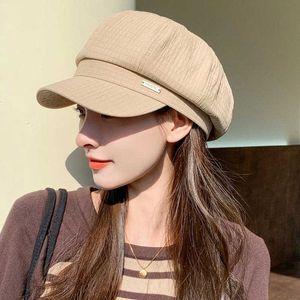 Berets 2023 new face Xiaobeilei suitable for women in spring and summer printmaker hat British retro octagonal news cap G220612