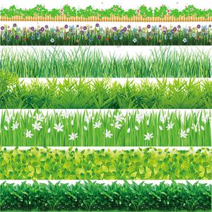 Foot Line Baseboard Cover Wall Decal Corner Stickers Green Grass Butterfly Home Decor DIY Vinyl Murals for Glass Living Room